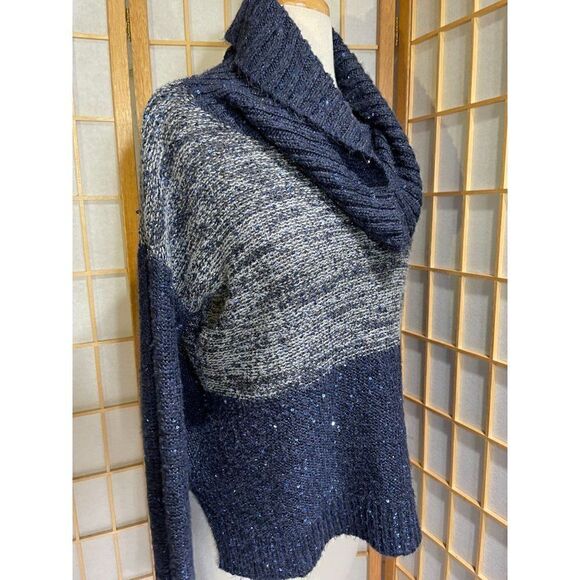 Chico'sâSzâ1Â (8)âBlue/GrayâGlitterâSweater - Picture 13 of 14